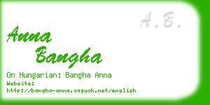 anna bangha business card